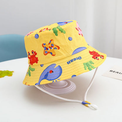 Cartoon Print Children'S Fisherman Hat