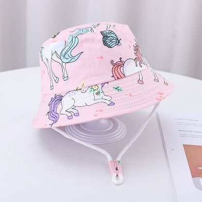 Cartoon Print Children'S Fisherman Hat